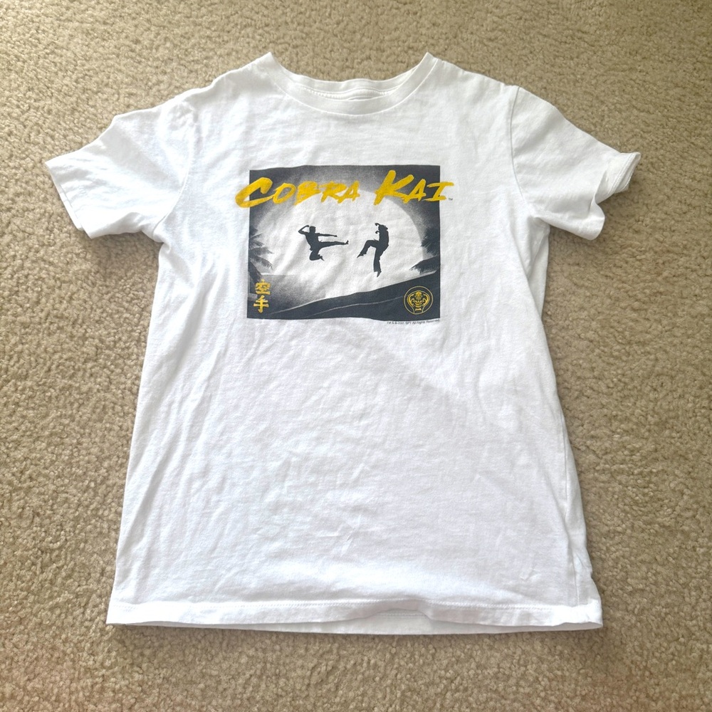 Kids Large (10-12) Cobra Kai White T-Shirt
